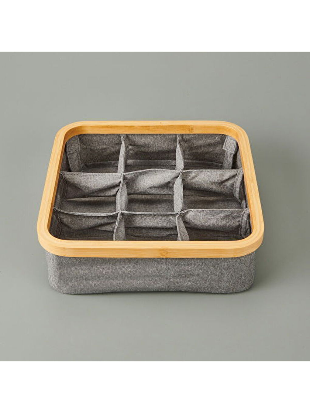 9 Bölmeli Katlanabilir Sepet - Gri - 30x30 cm