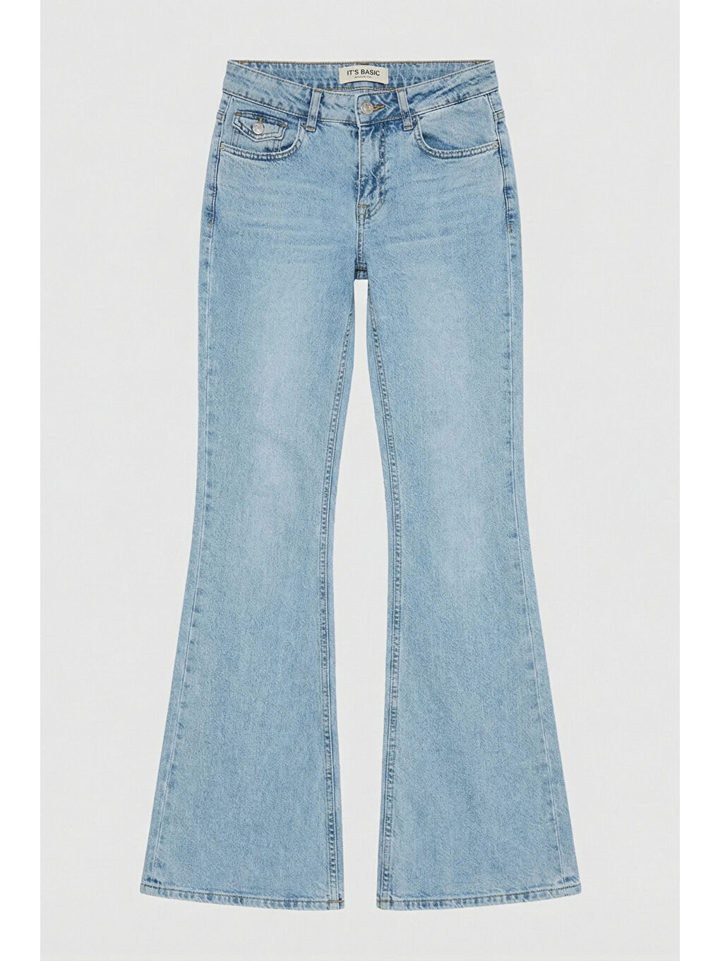 Mavi Kadın Ice Rengi 4s6-3 Mide Rise Flare Fit Süper Esnek Kumaş İç Boy 83cm Denim Jean-5