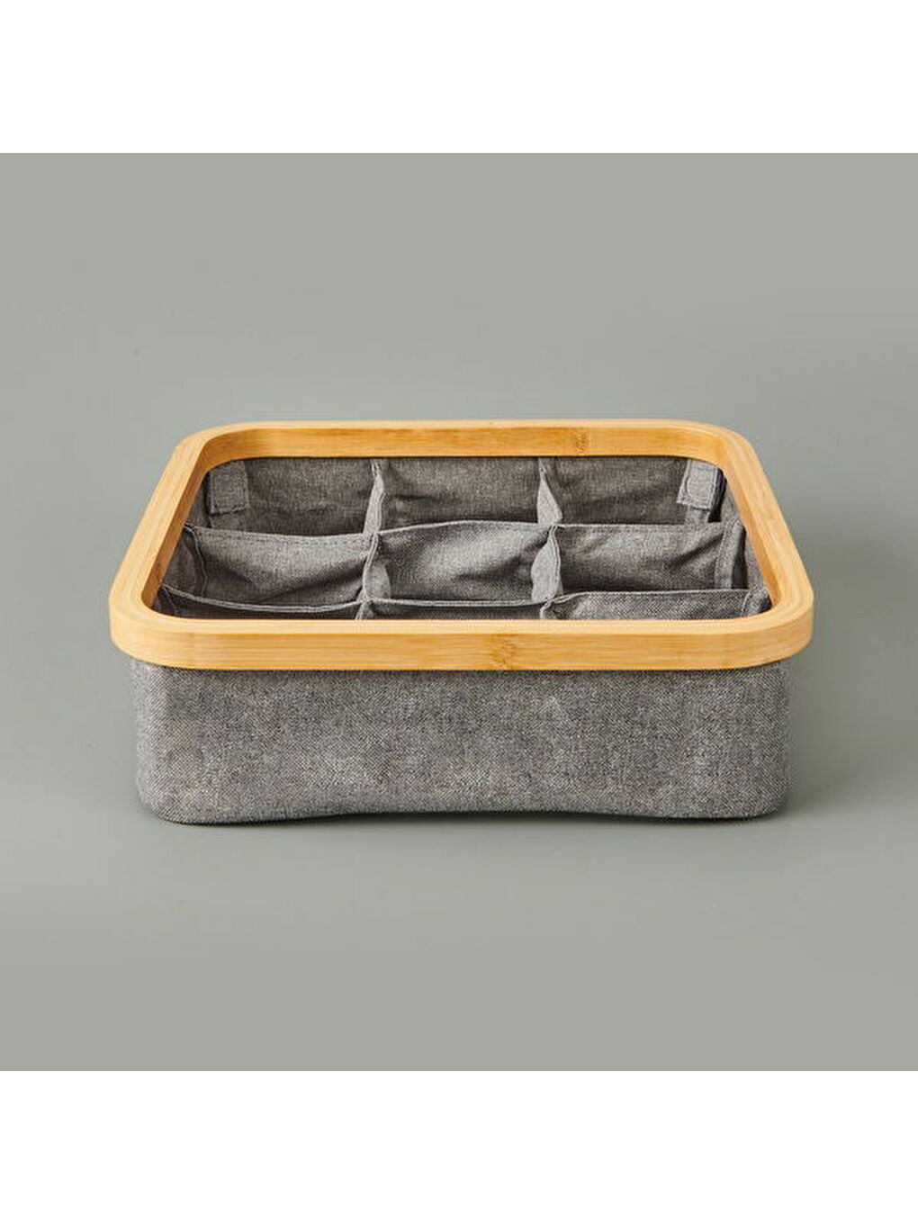 9 Bölmeli Katlanabilir Sepet - Gri - 30x30 cm-2