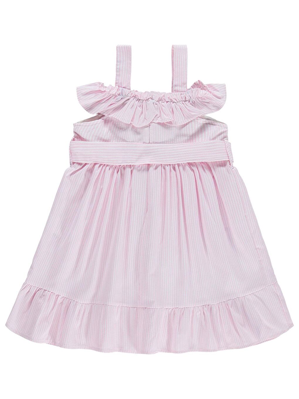 Kız Çizgili Elbise 2-5 Yaş - Pembe-1