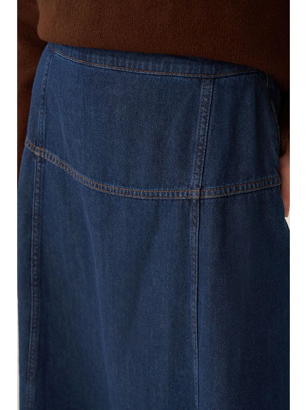 Mavi-Denim Kloş Etek-2