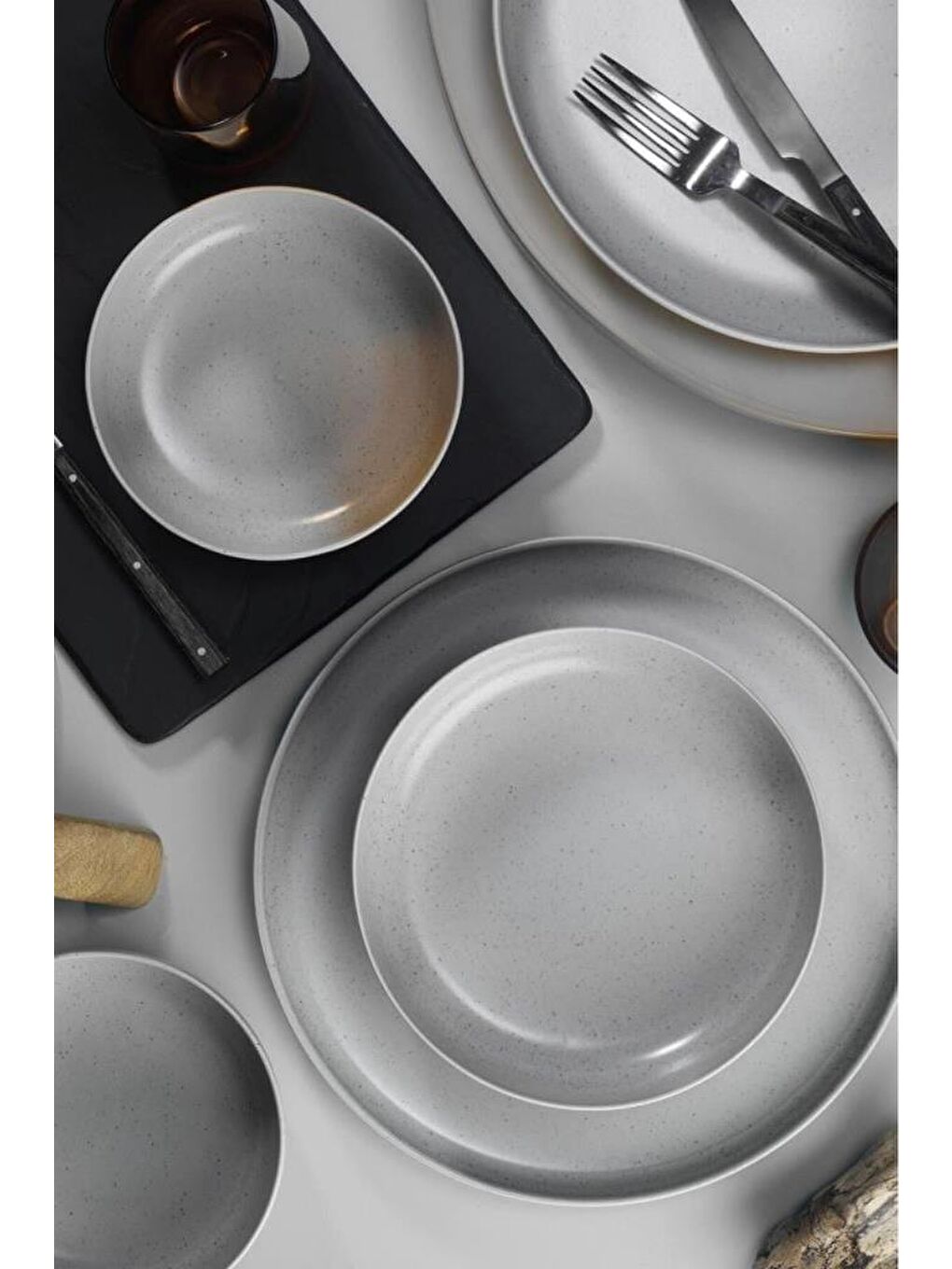 Kütahya Porselen Moderna 18 Parça 6 Kişilik Yemek Takımı Gri-4