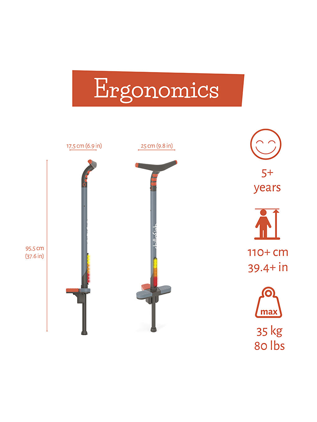 Poogi Glow- Pogo Stick Işıklı - Papaya (Çocuk)-3