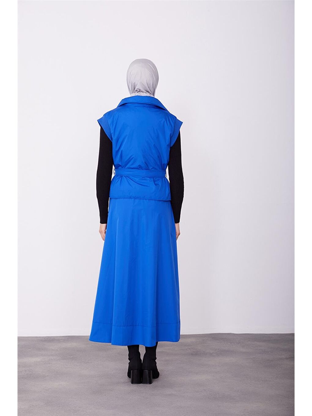 Mavi Kaşkorseli Yelek 23K4603 Morcivert-4