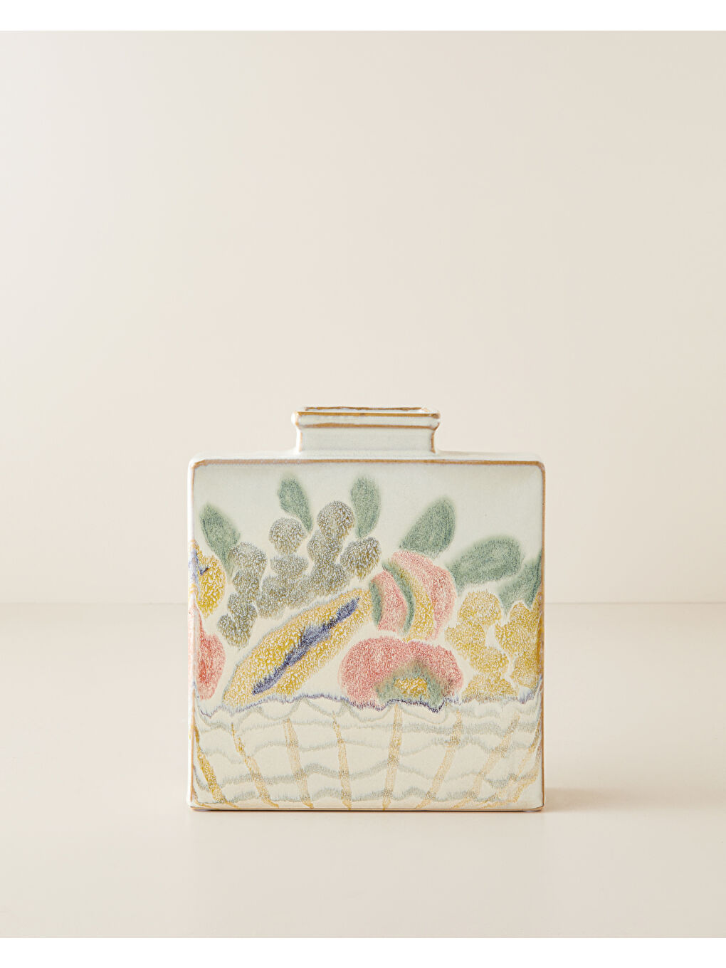 Marsha Seramik Vazo 21 cm Bej