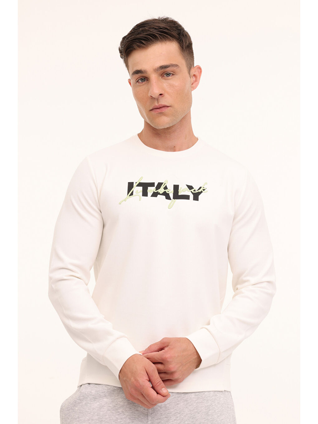 Beyaz ML ZUHN 16ITL521 4PR KIRIK BEYAZ Erkek Sweatshirt