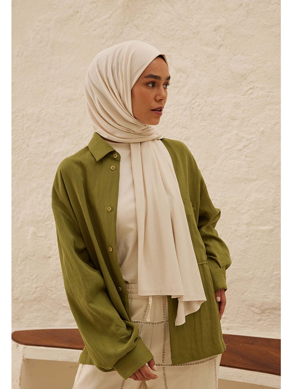 Beyaz Penye Şal İnci-2