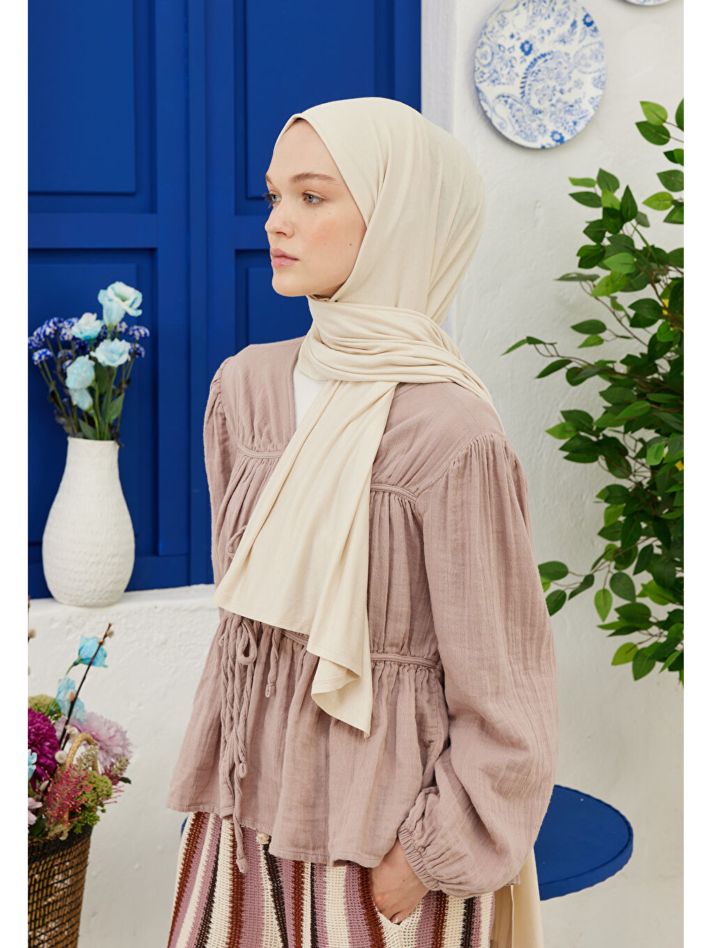 Beyaz Penye Şal İnci-4