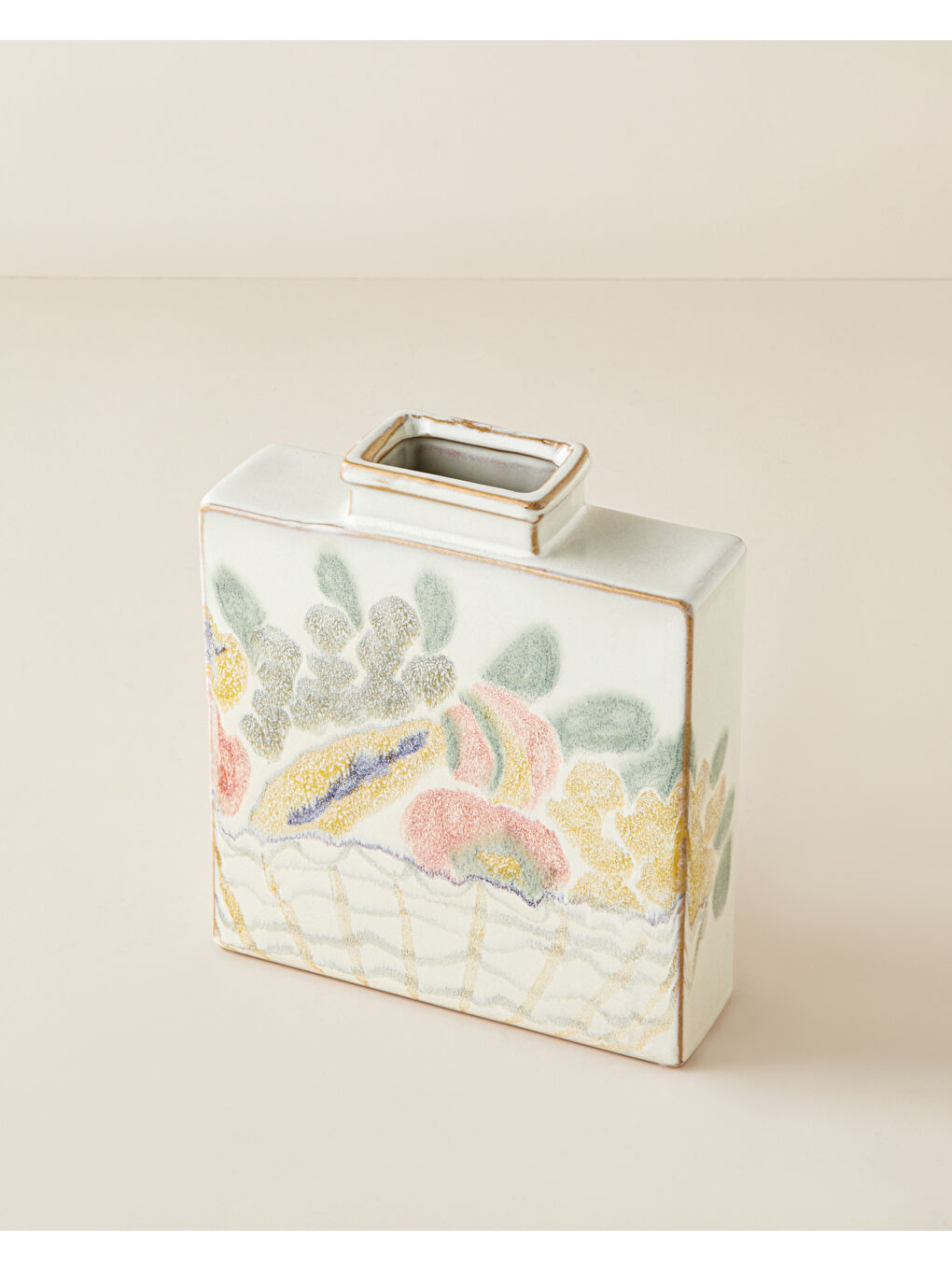 Marsha Seramik Vazo 21 cm Bej-1