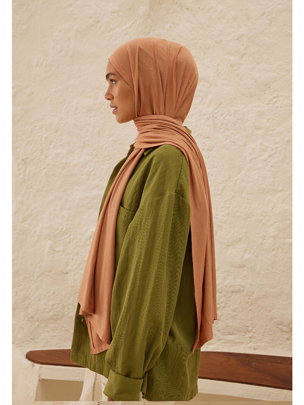 Pembe Penye Şal Somon-1