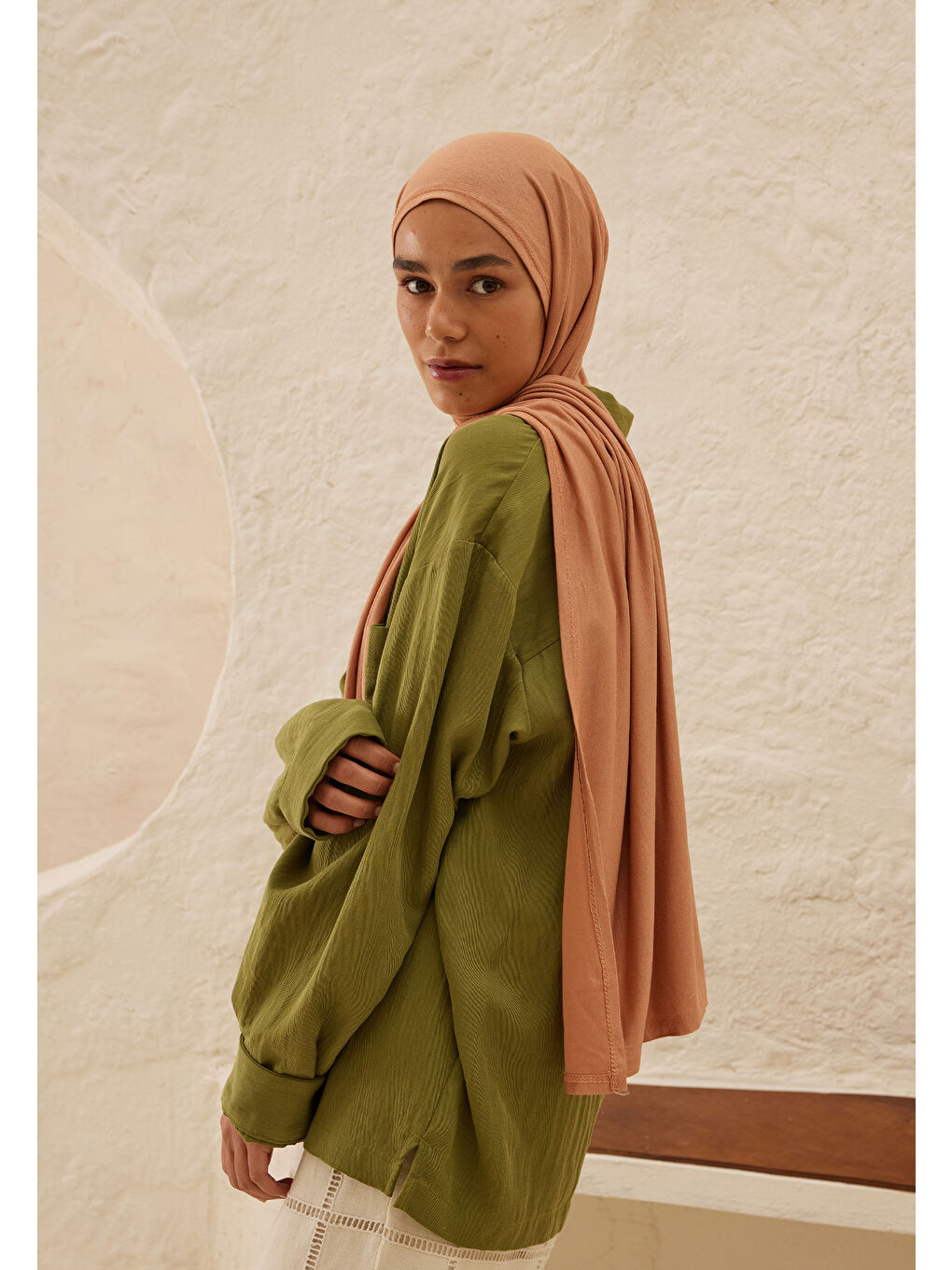 Pembe Penye Şal Somon-2