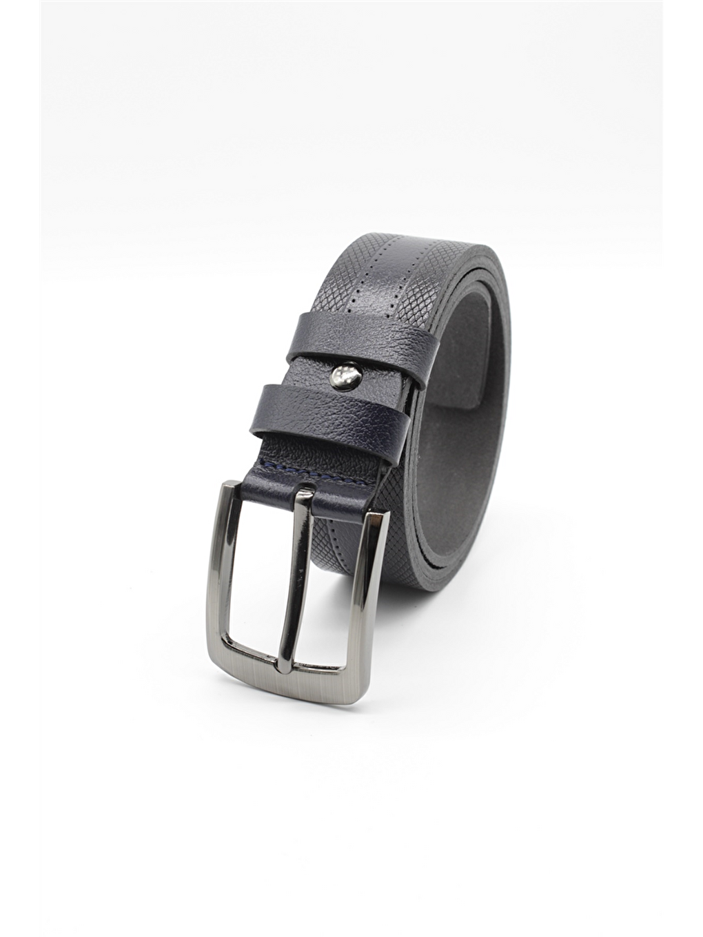 Lacivert Hakiki Deri Casual 4 Cm Analin Kemer 1046260200