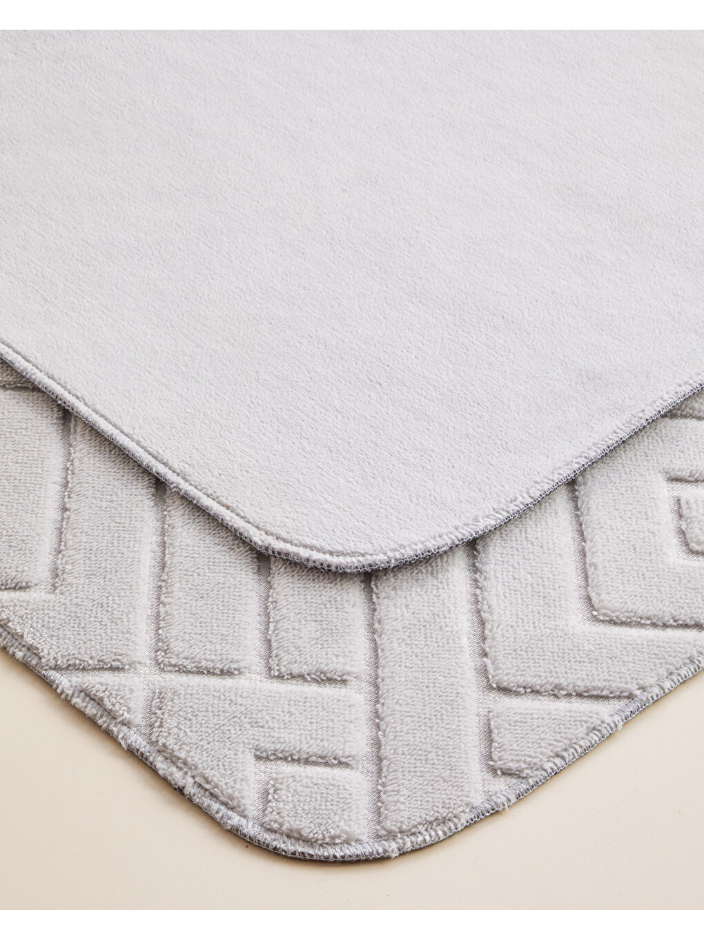 Twillow Banyo Paspası Seti 60x100 cm + 50x60 cm Açık Gri-1