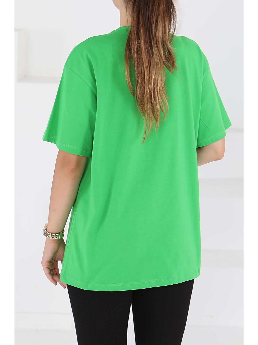 Baskılı Kısa Kollu T-Şhirt Yeşil - 27501-4