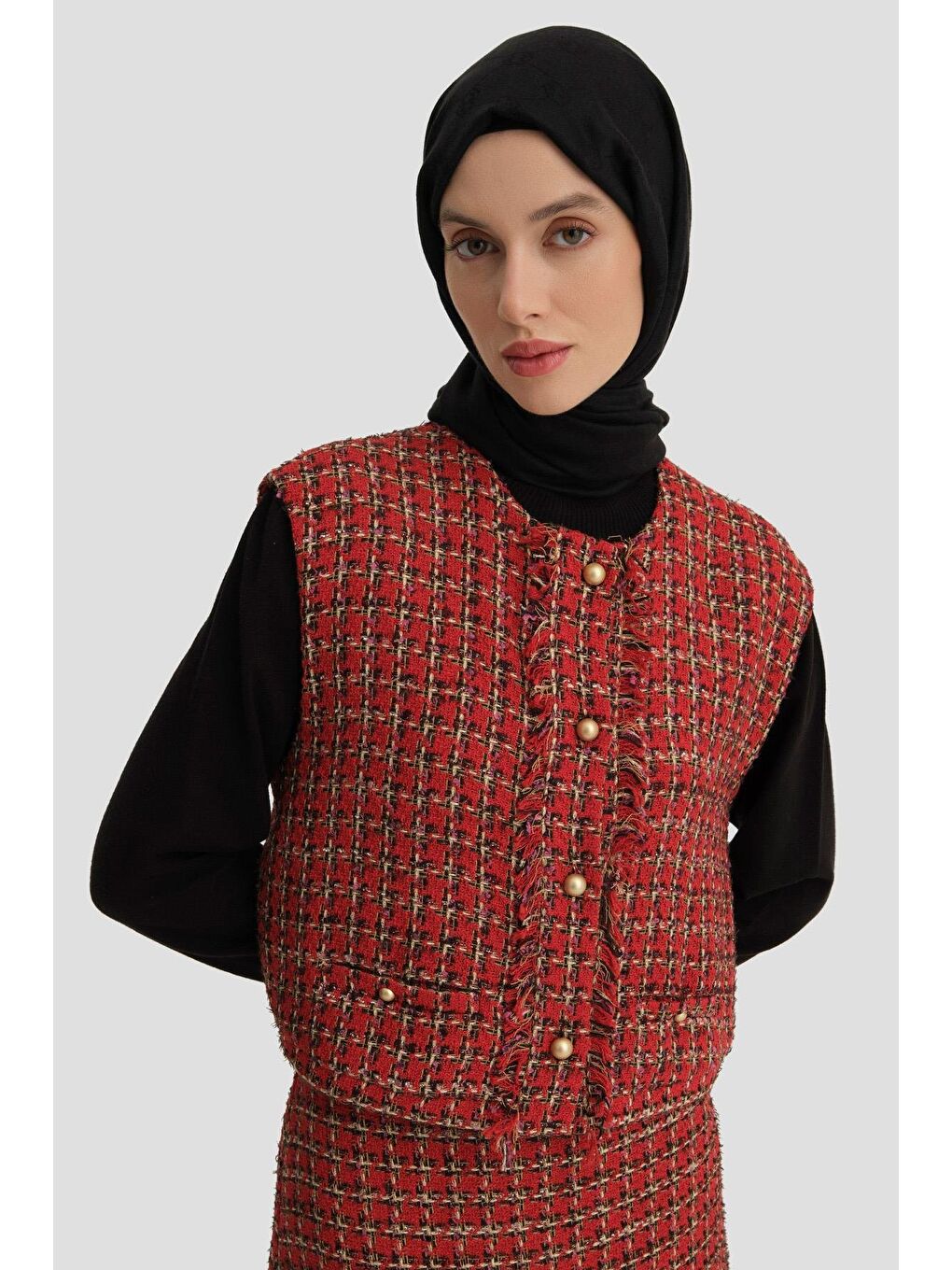 Tüvit Yelek 24K4206 Kırmızı-2