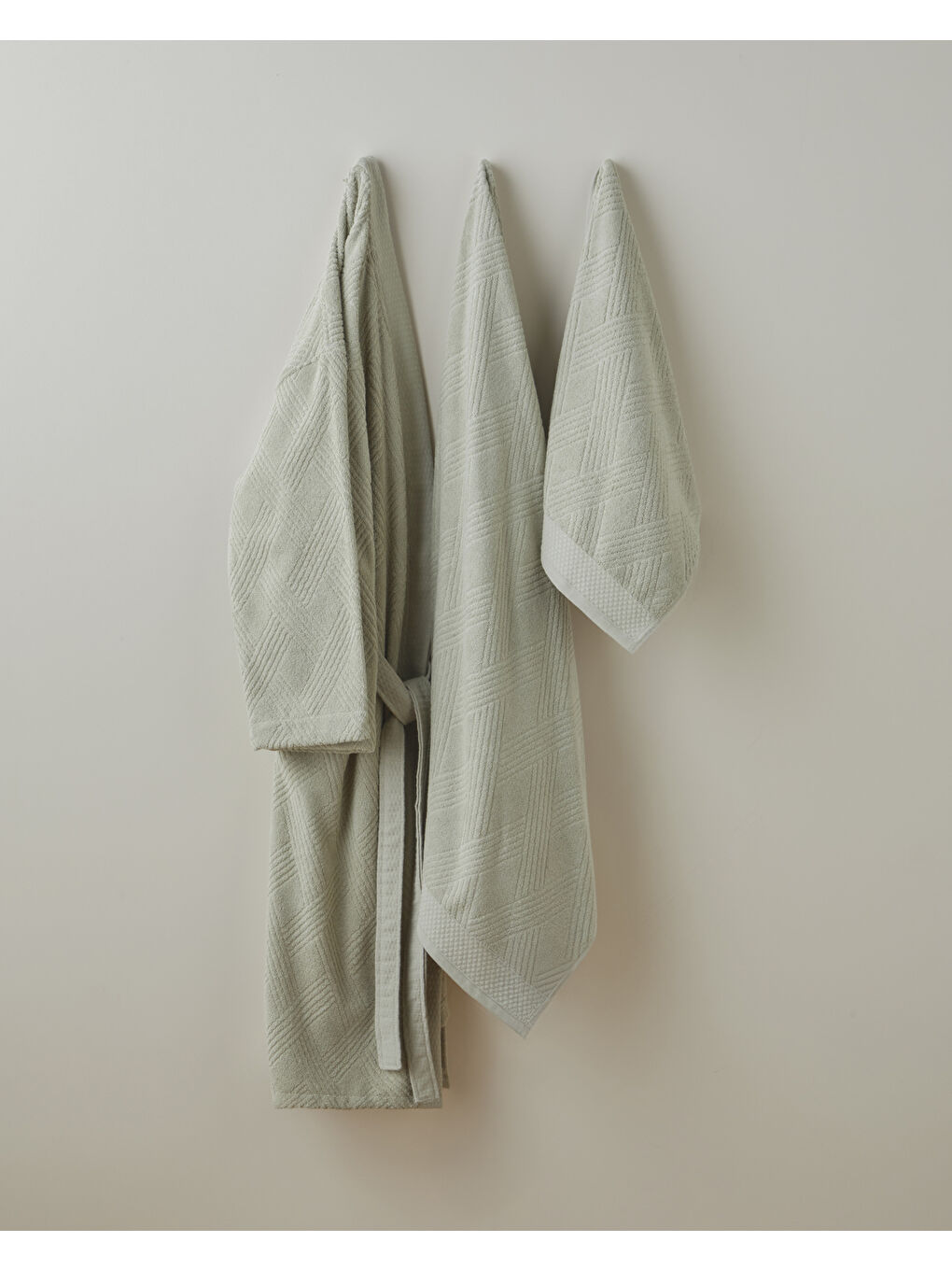 Chic Diamond Pamuk Bornoz L-XL Açık Yeşil-3