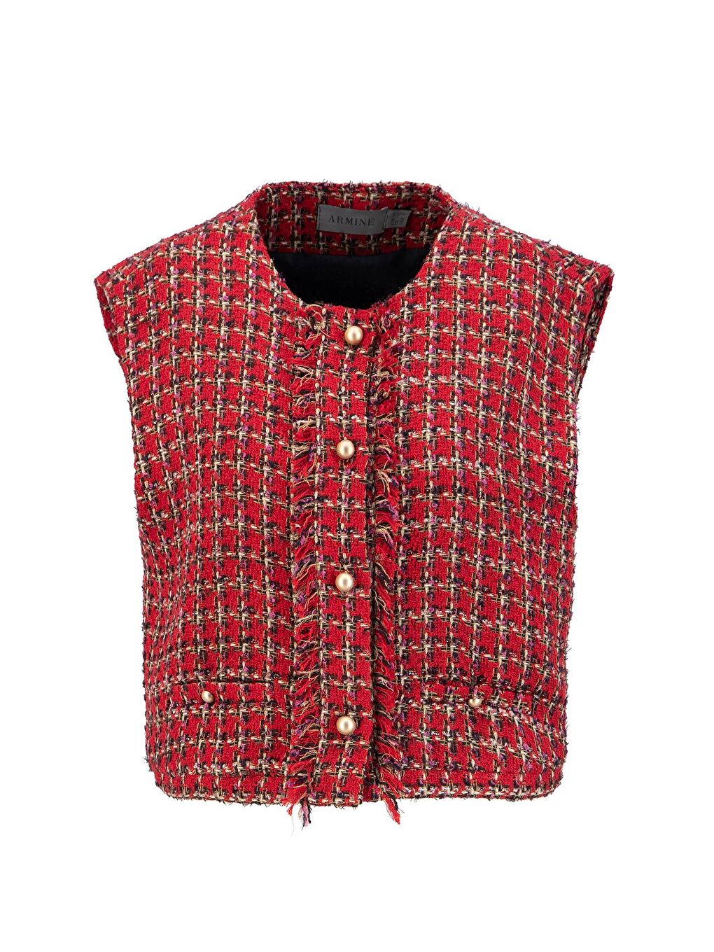 Tüvit Yelek 24K4206 Kırmızı-4