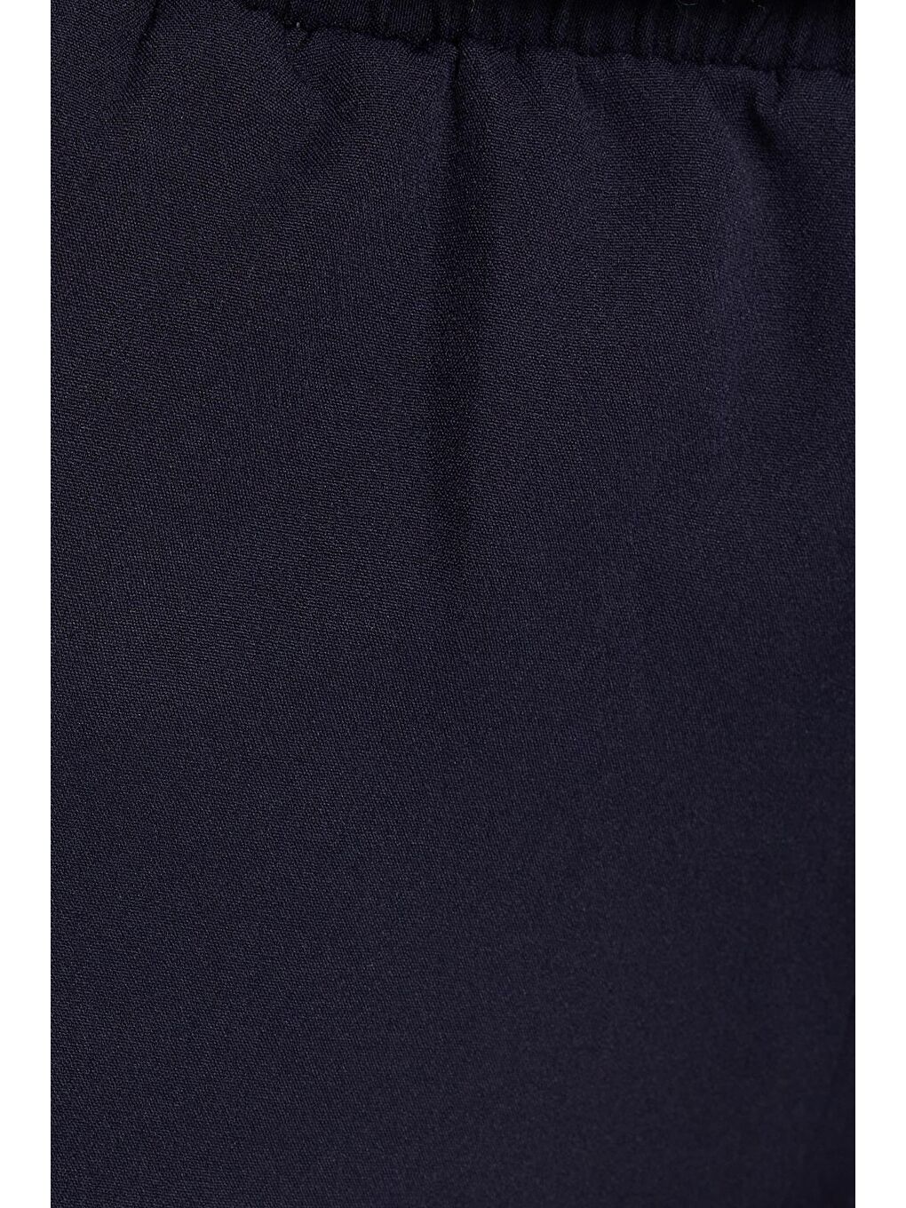 Kadın Relax Fit Rahat Kesim Yüksel Bel Dar Paça Beli Lastikli Bağcıklı Lacivert Pantolon-5