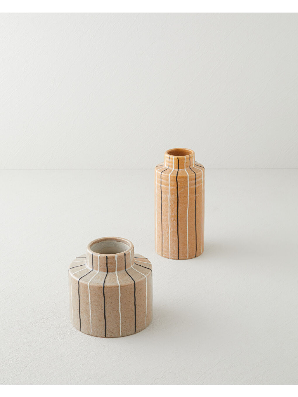 Ekru Karmin Vazo 21,5 cm Krem-3