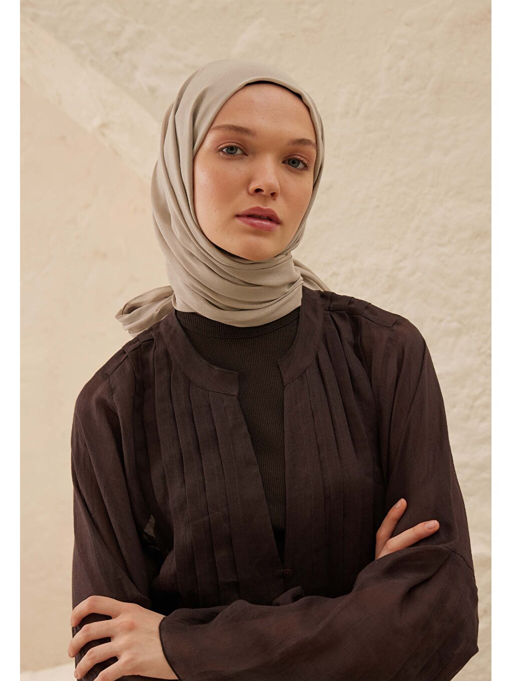 Rami Viskon Şal Sıcak Gri-1