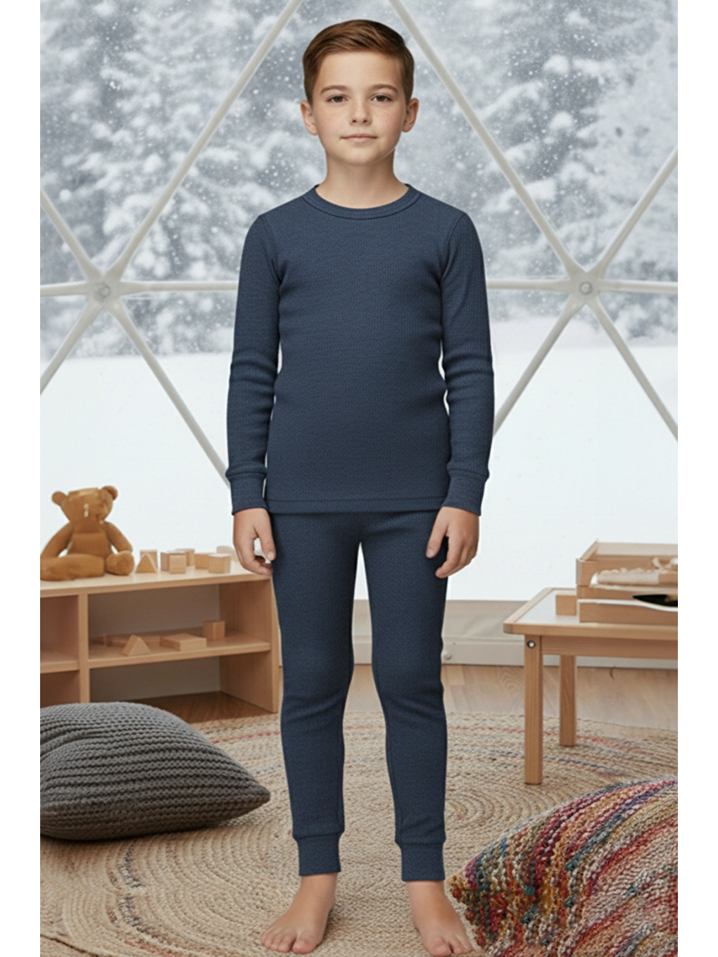 Lacivert Soft Çocuk Termal İçlik Set LACİVERT