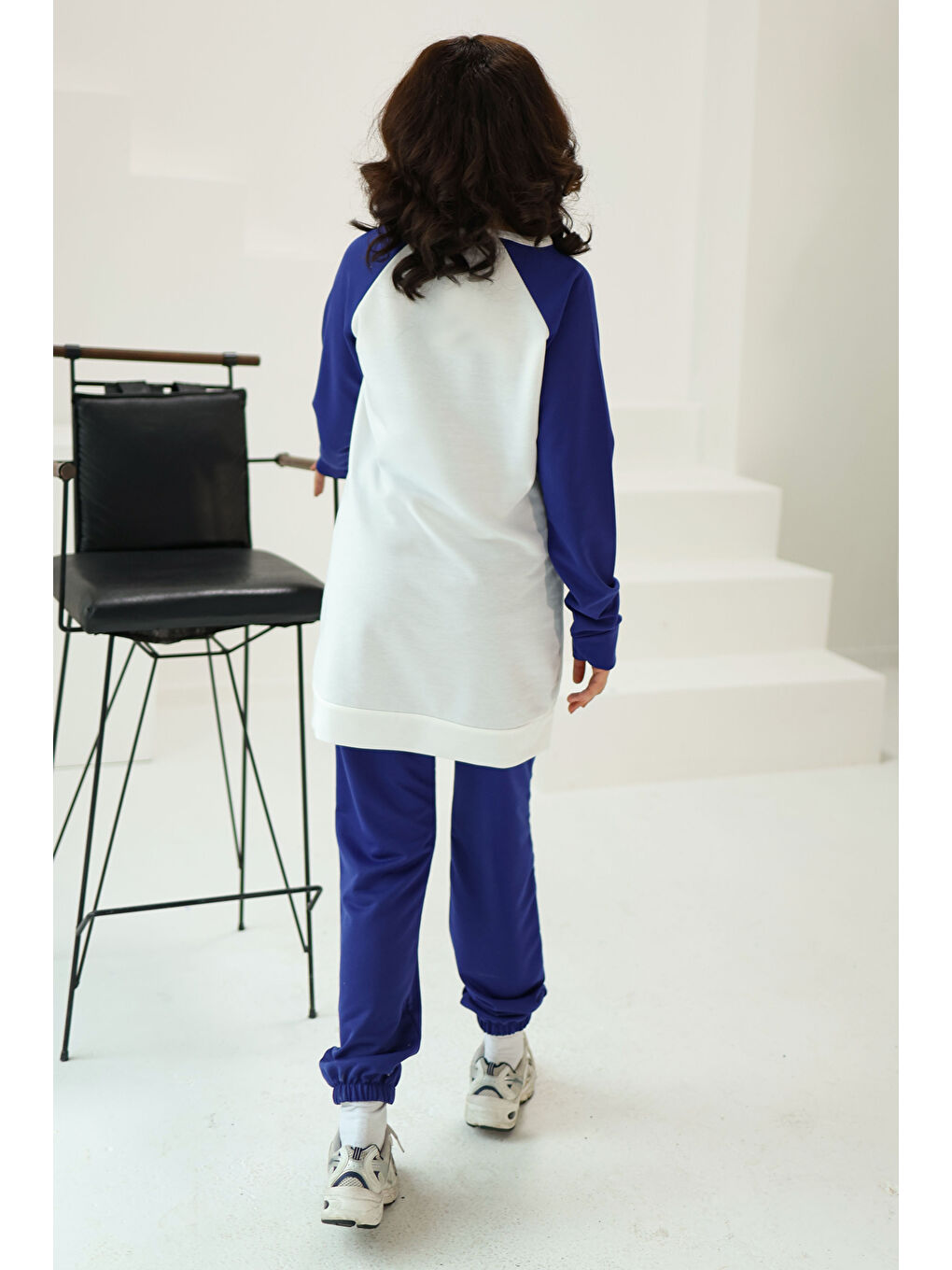 Mavi Garnili Baskılı İkili Takım Saks - 13353-2