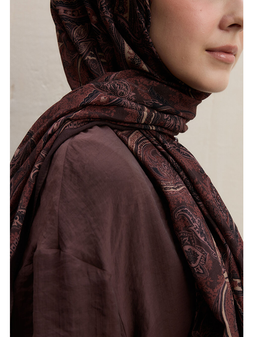 Dark Bohemıan Desen Şal Bordo-3