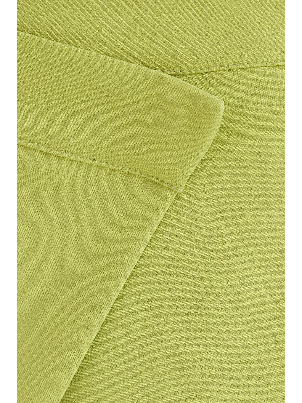 Kadın Standart Fit Geniş Paça Yeşil Double Pantolon-5