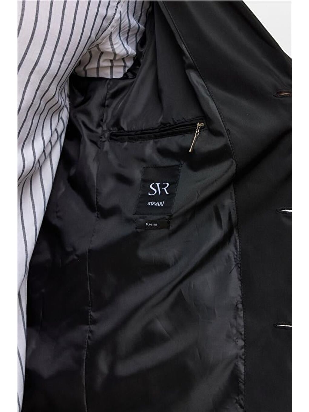 Siyah Slim Düz Trençkot-7