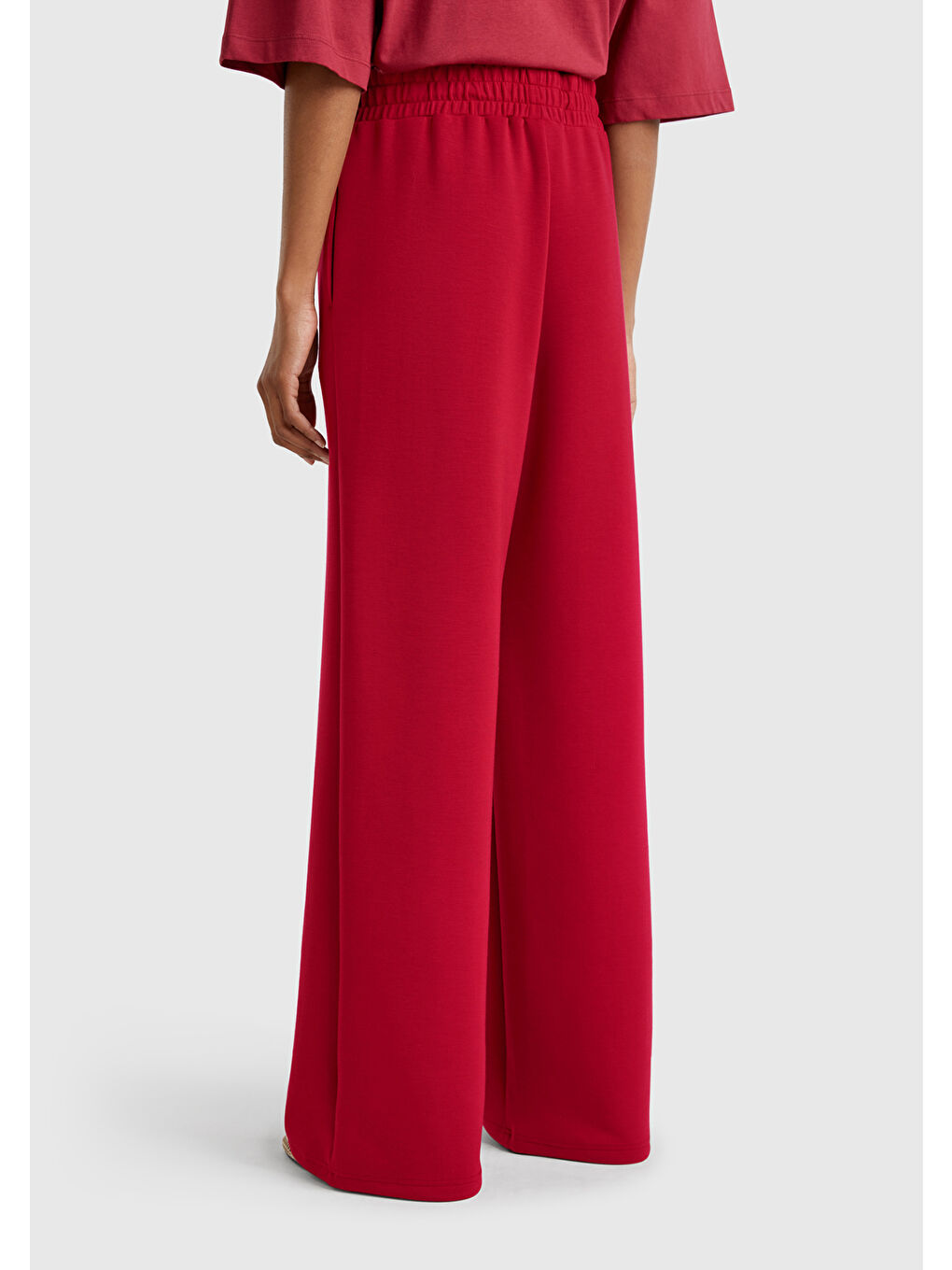 Kadın Bordo Modal Karışımlı Bol Paça Eşofman Altı-2