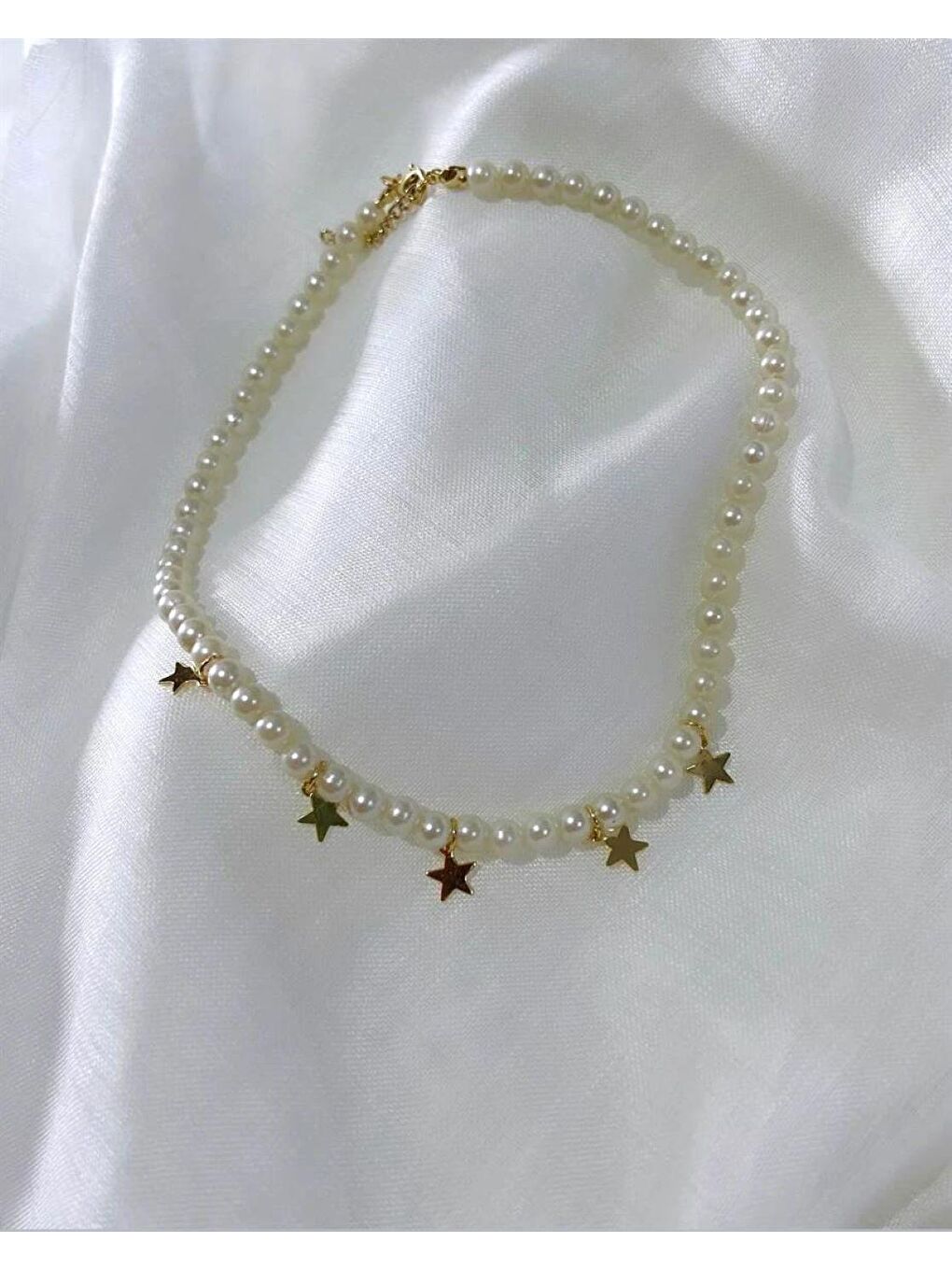 Beyaz Kadın İncili Yıldız Kolye