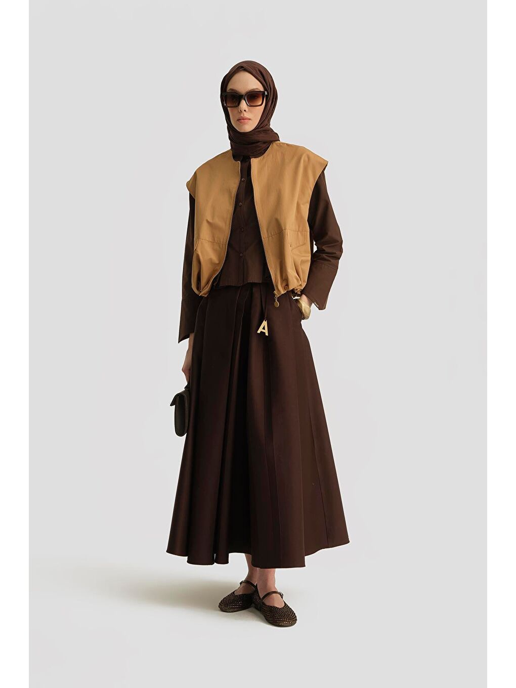 Kahverengi Bomber Yelek 25Y4504 Sahra-2