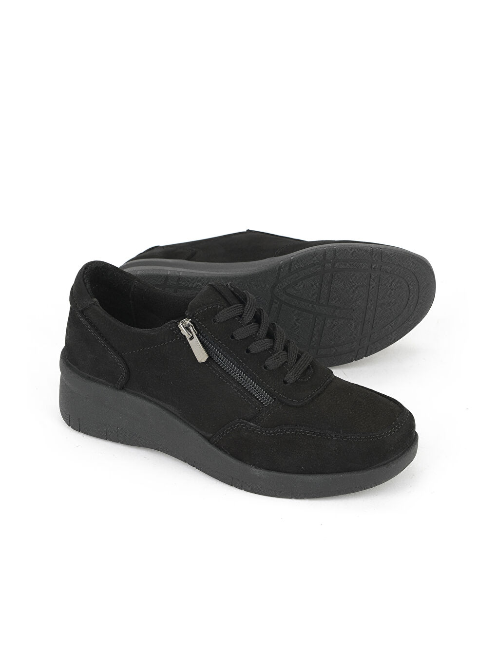 Kadın Hakiki Deri Konfor Ayakkabı 153359Z218 Siyah-3