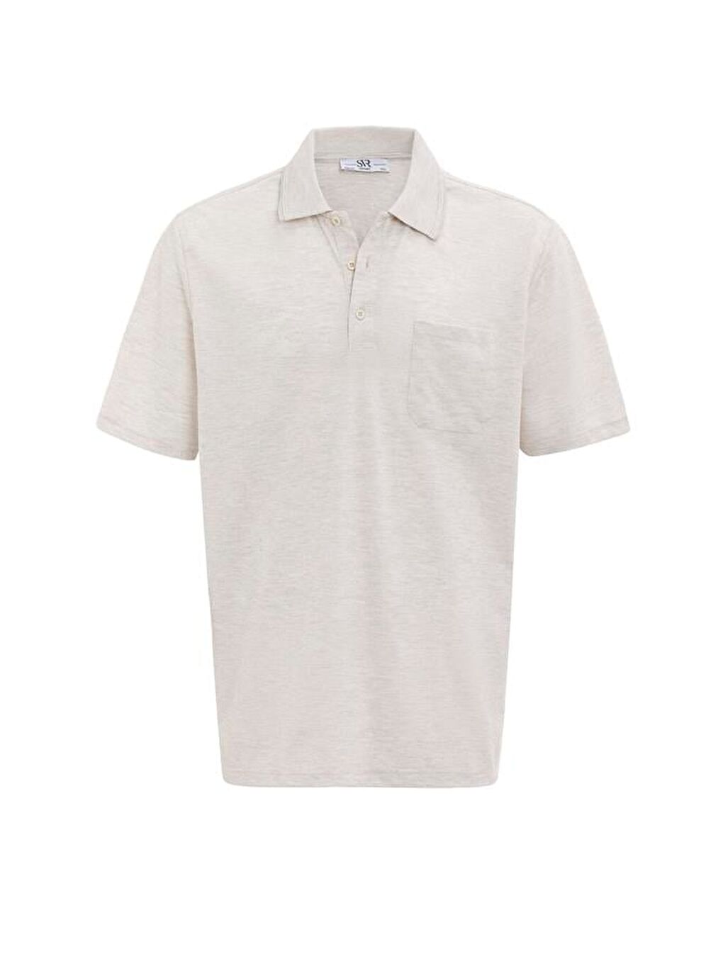 Ekru Regular Armürlü Polo Yaka Tişört