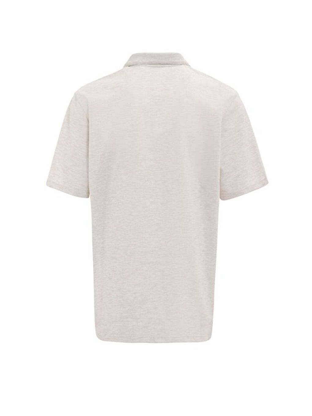 Ekru Regular Armürlü Polo Yaka Tişört-2