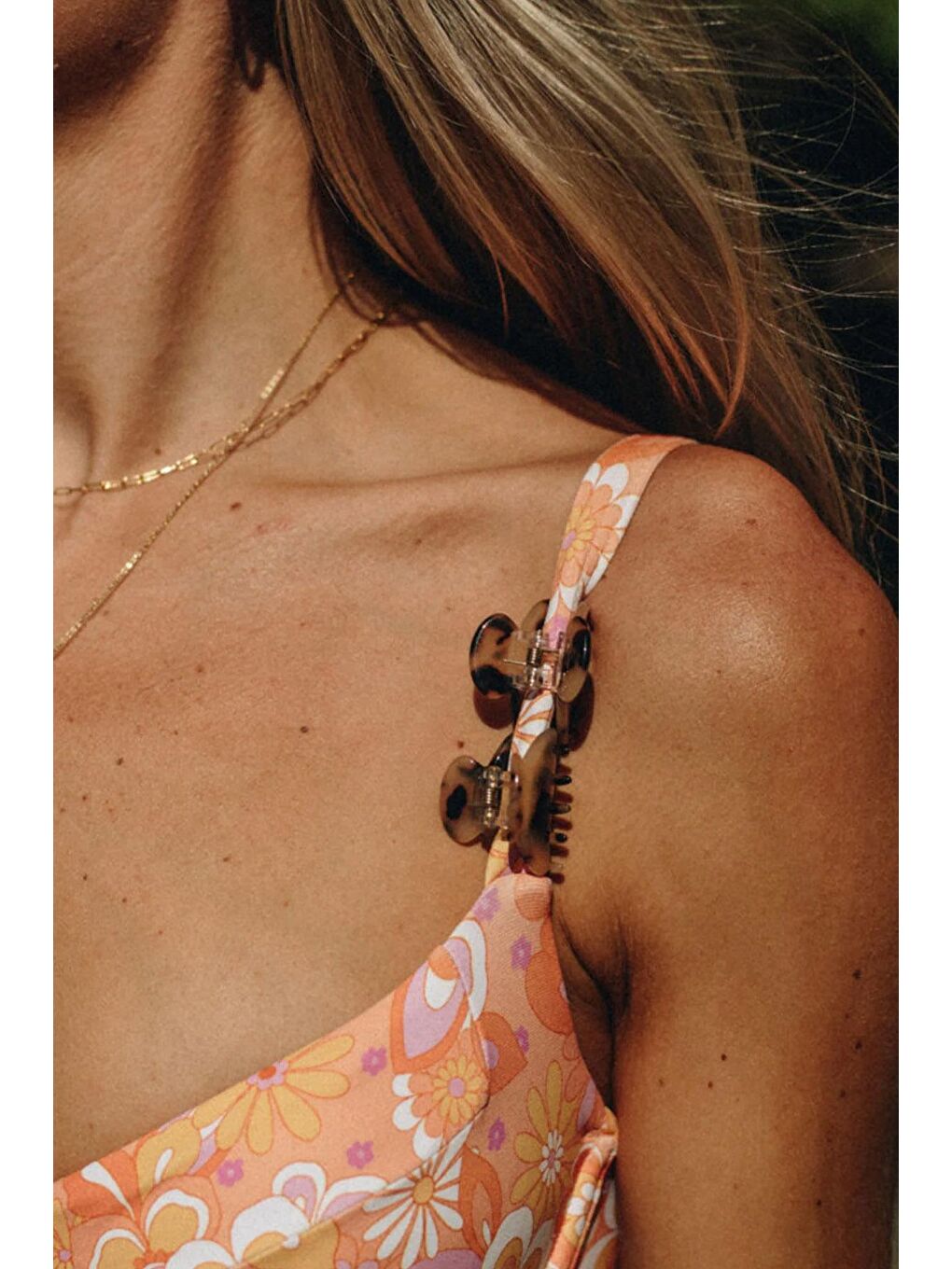 Kahverengi Kaplumbağa Sırtı 4 cm Asetat Mandal Toka 2 Adet-1