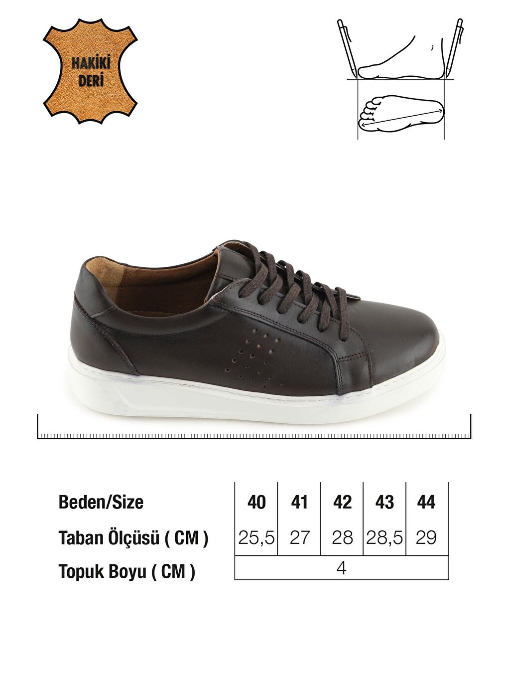Kahverengi Erkek İç Dış Hakiki Deri Ortopedik Rahat Taban Bağcıklı Ayarlanabilir Günlük Spor Ayakkabı-1