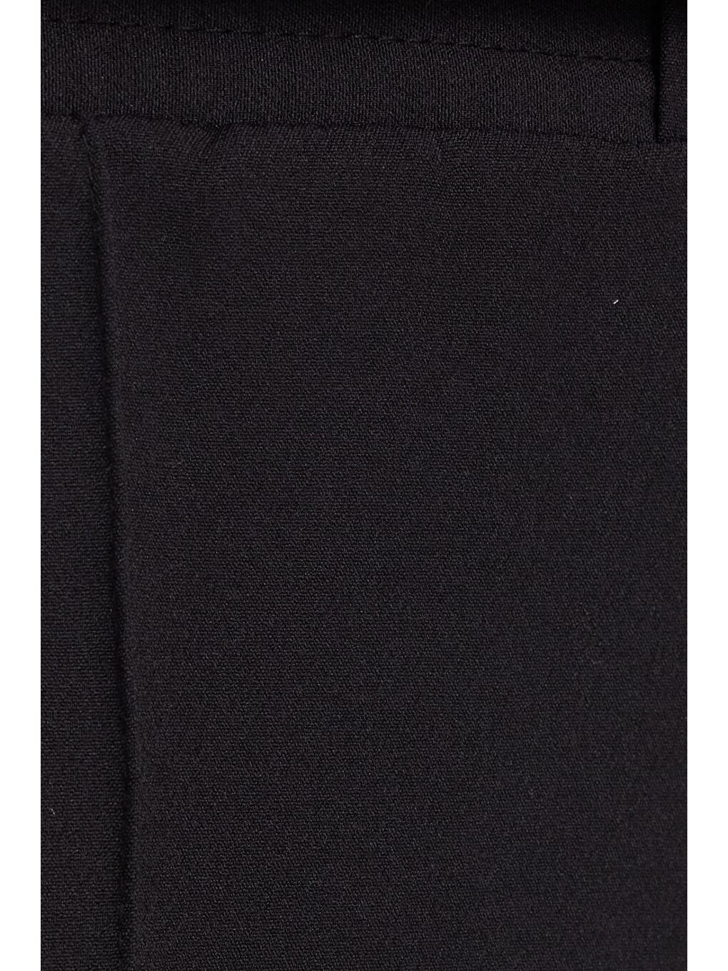 Kadın Relax Fit Rahat Kesim Yüksel Bel Düz Paça Beli Lastikli Siyah Pantolon-5