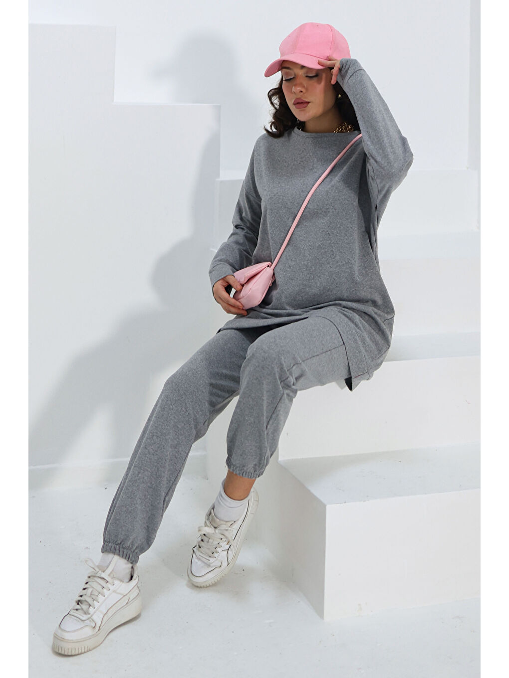 Gri Eşofman Takımı Füme - 27389-2