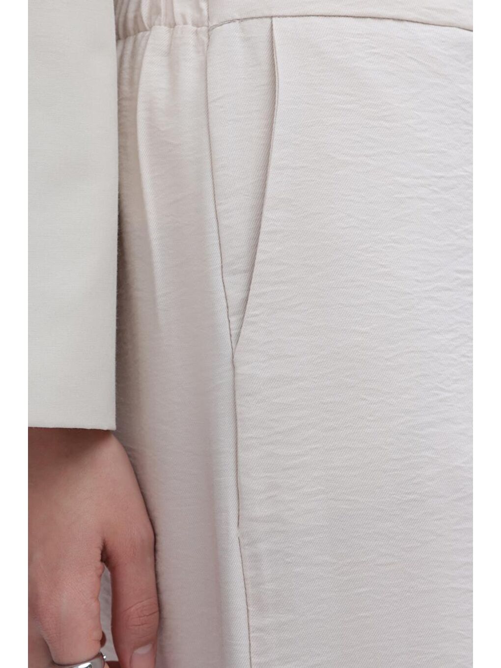 Bej Taş-Geniş Paça Pantolon-2