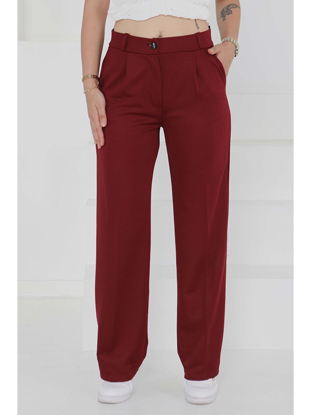Cepli Palazzo Pantolon Bordo - 27487-1