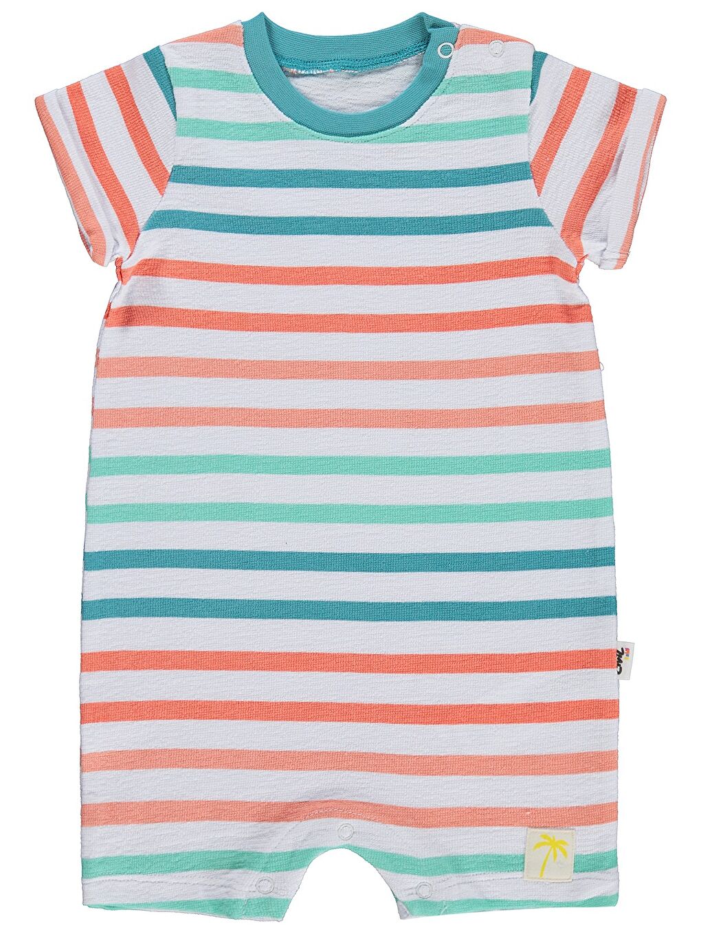 Baby Çizgili 6-18 Ay Tulum - Beyaz