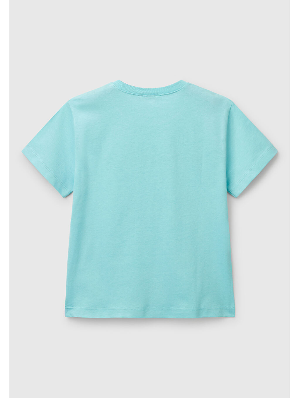 Turkuaz Erkek Çocuk Su Yeşili Grafik Baskılı Tişört-1