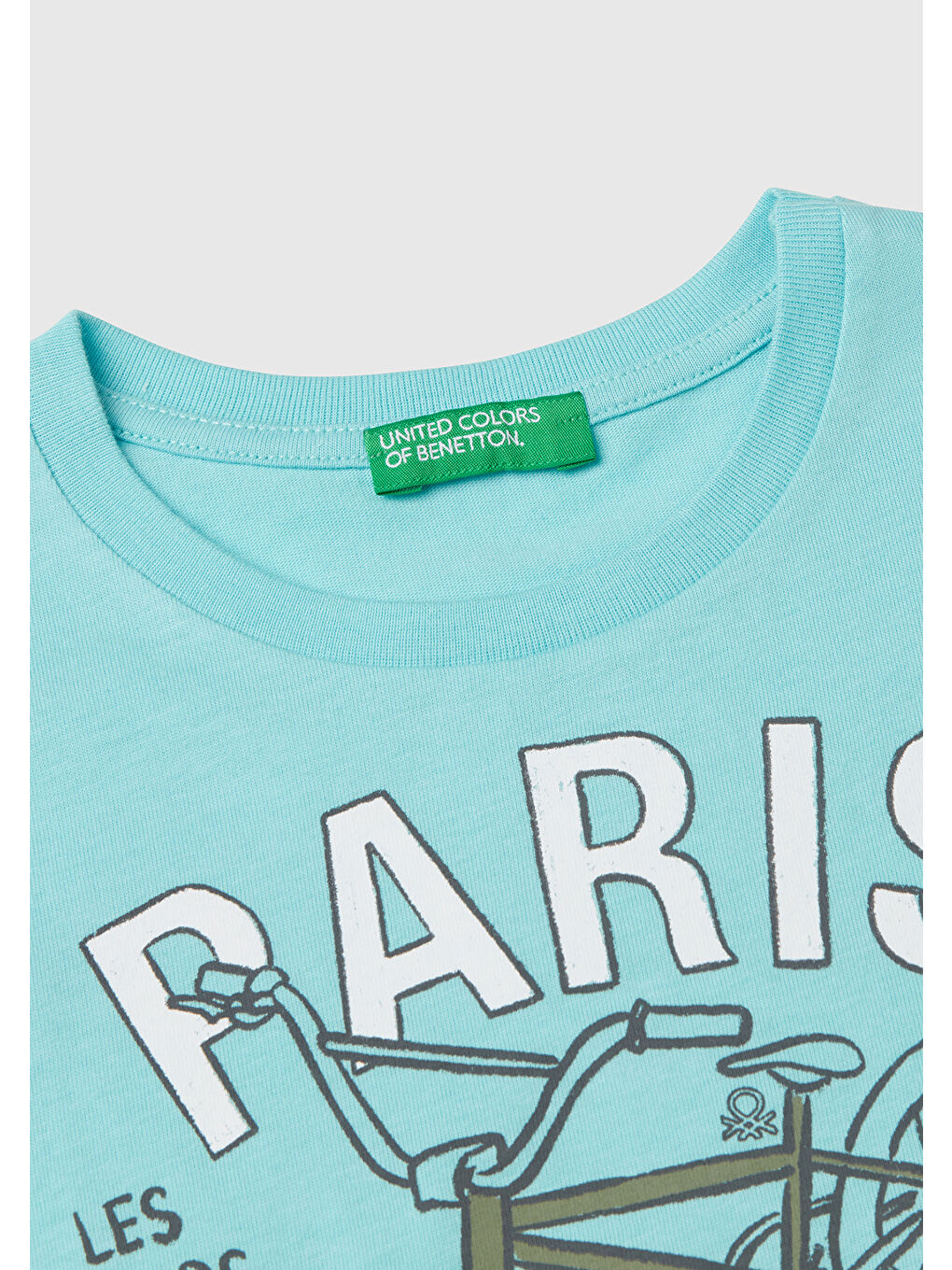 Turkuaz Erkek Çocuk Su Yeşili Grafik Baskılı Tişört-2