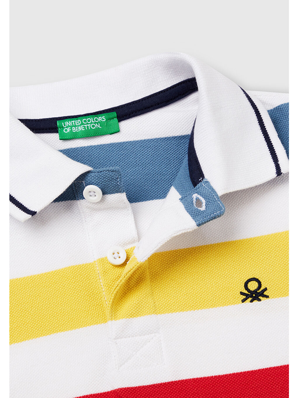 Karışık Erkek Çocuk Renkli Mix Çizgili Logo İşlemeli Polo Tişört-2