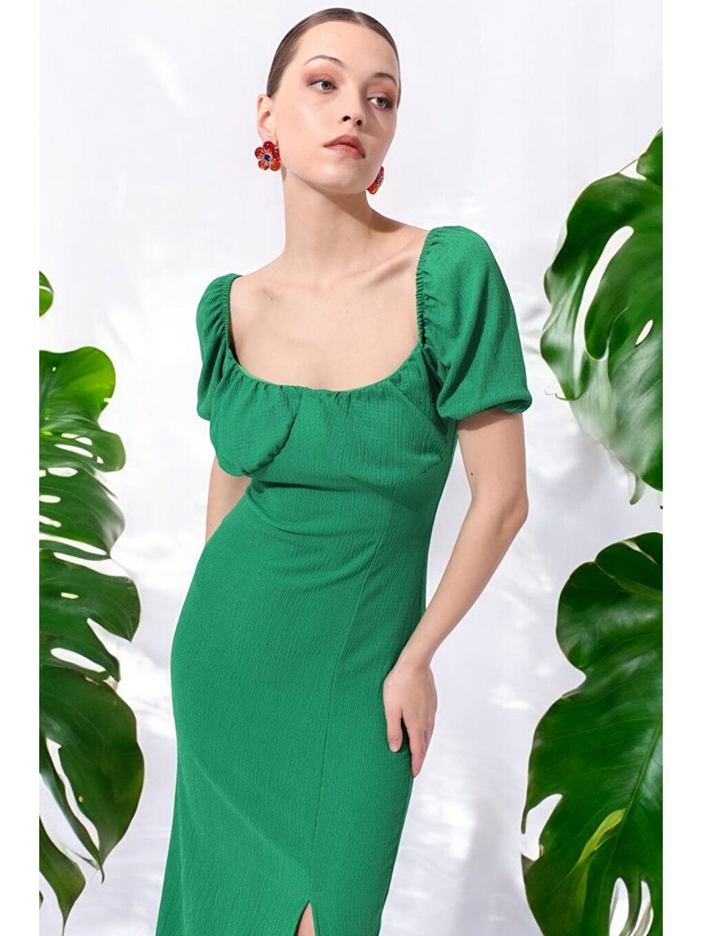 Yeşil Yırtmaçlı Bürümcük ELBİSE-2