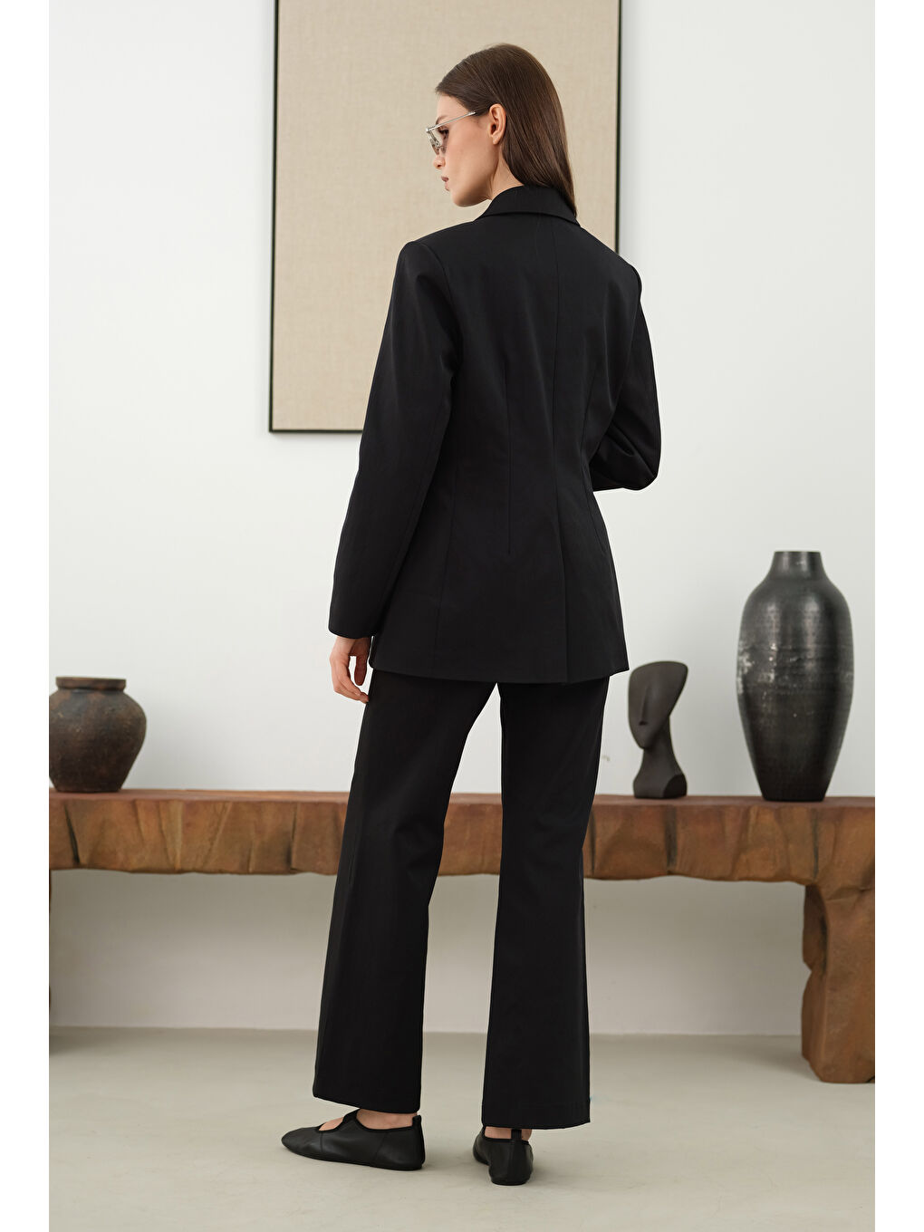 Bele Oturtmalı Ceket Siyah-3