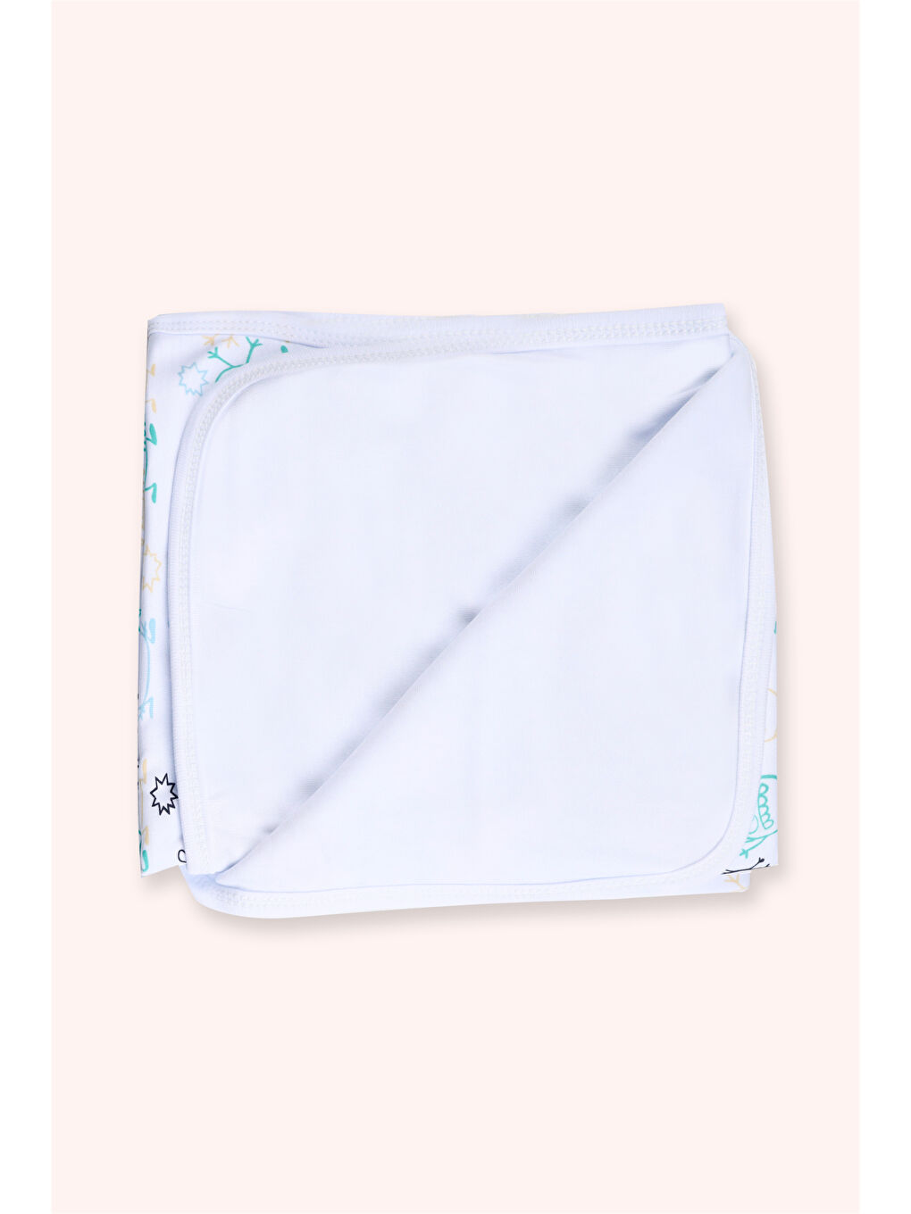 Erkek Çocuk Baskı Detaylı Battaniye Beyaz-1