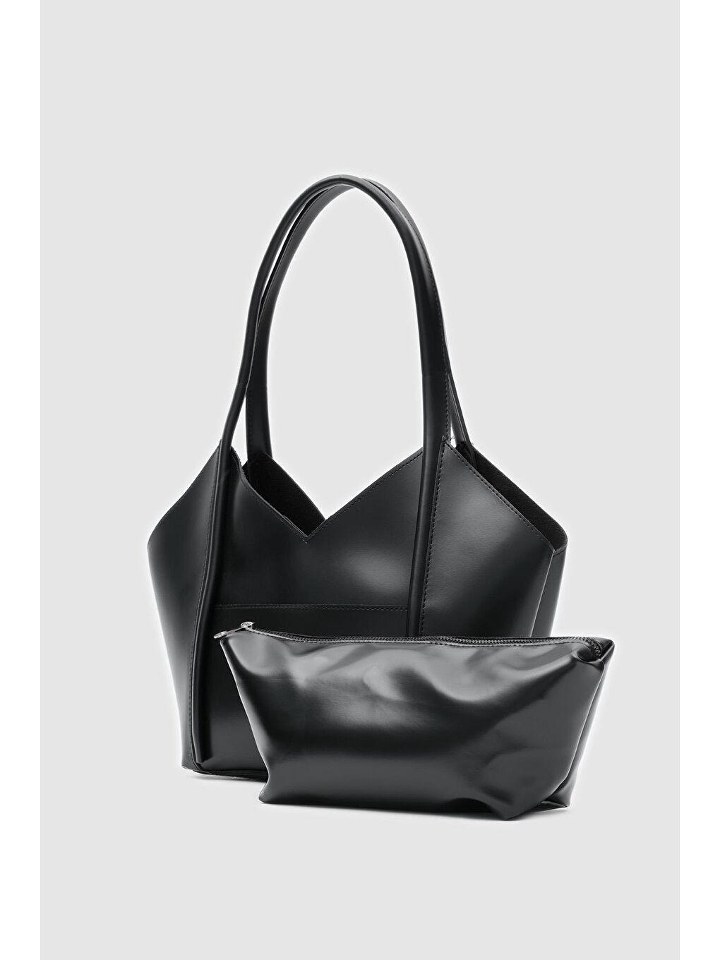 Geza Asimetrik Omuz Çantası Siyah-3