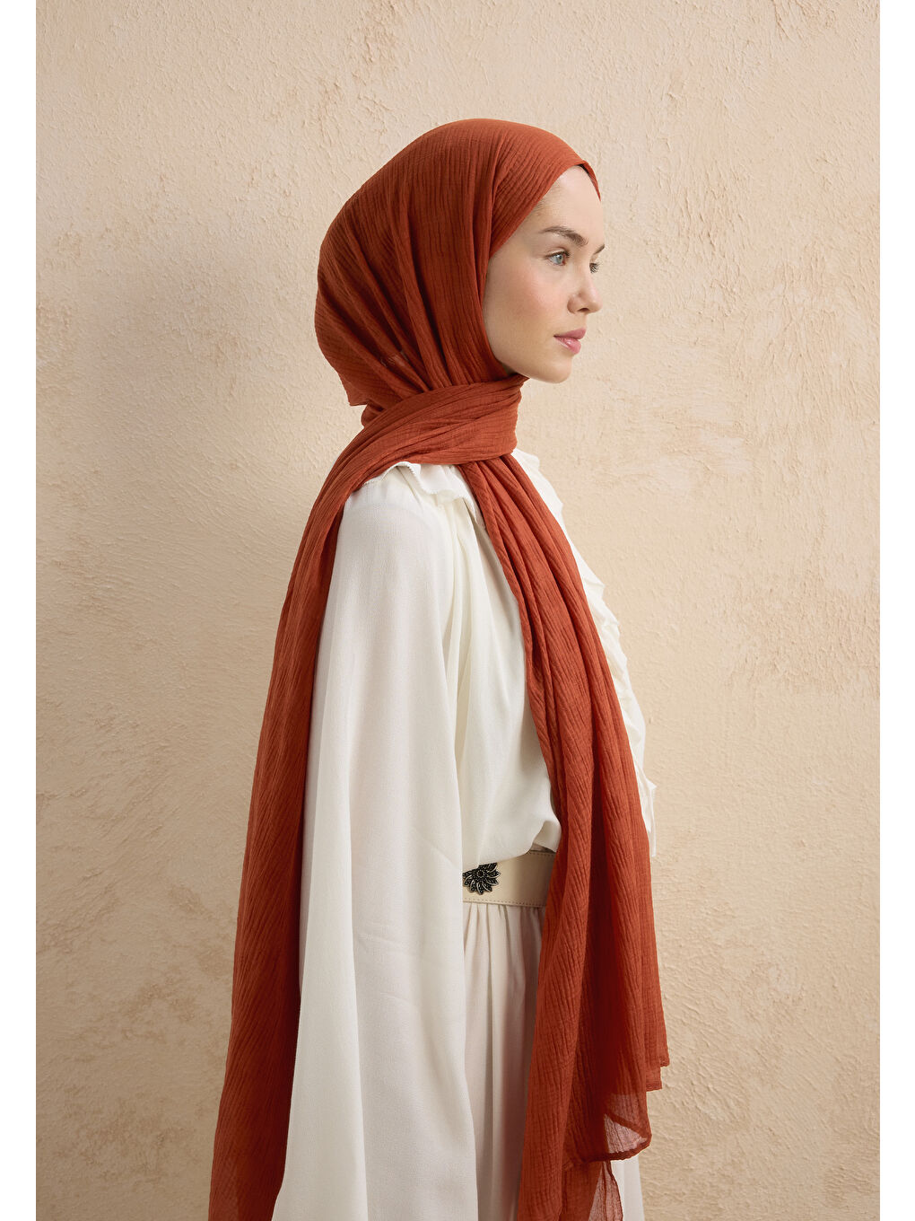 Kahverengi Modal Damalı Şal Kiremit-3